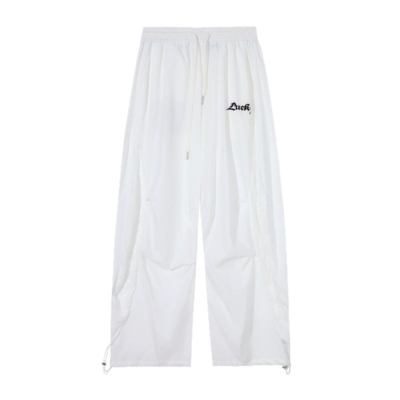 2026 Summer Hip-Hop Lace Patchwork Wide-Leg Pants - Image 5