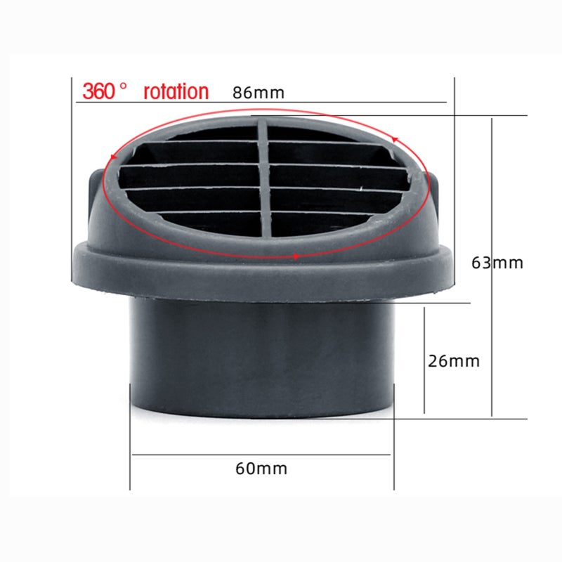 Premium Heat-resistant Plastic Air Ducting: 7.5cm Or 6cm Outer Diameter - 100% Brand-new Direct Replacement For Vehicle HVAC Systems - Image 2
