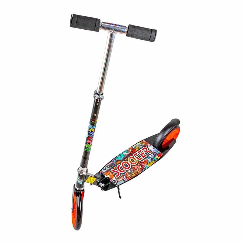 Foldable Aluminum Hand and Metal Body 3B Wheels Black Scooter  673
