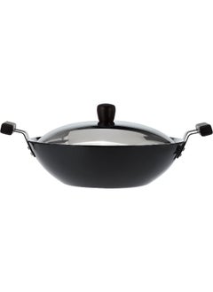 Hawkins 5 Liters Futura Hard Anodised Aluminium Kadai/Frying Pan With Stainless Steel Lid,Black  - Image 2