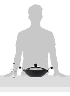 Hawkins 5 Liters Futura Hard Anodised Aluminium Kadai/Frying Pan With Stainless Steel Lid,Black  - Image 5