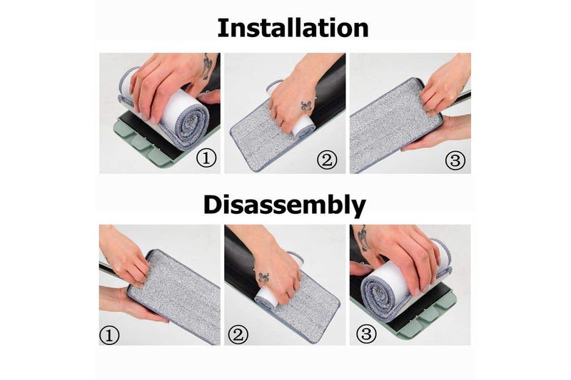 GTC ® Microfiber Cloth Spray Mop Pads 40x12cm (345-1,Grey) 2 Pcs - Image 4