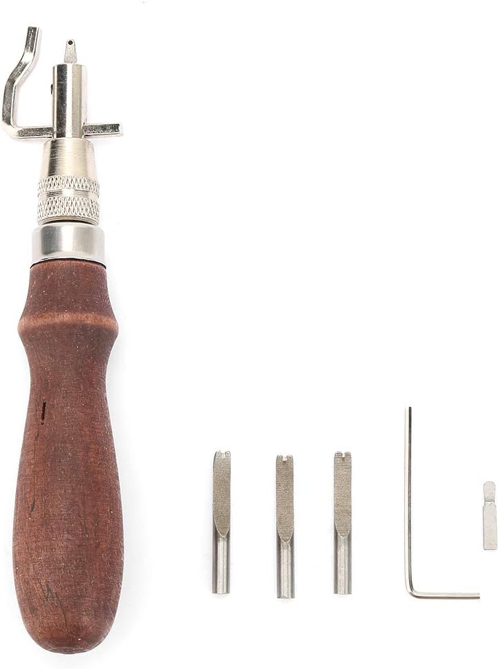 Tbest Leather R Leather Creaser Leather Tming Tool Beveller Leather Ft Tool,7 in 1 Multifunction Beveller R Handle Leather Creaser Tming Tool - Image 5