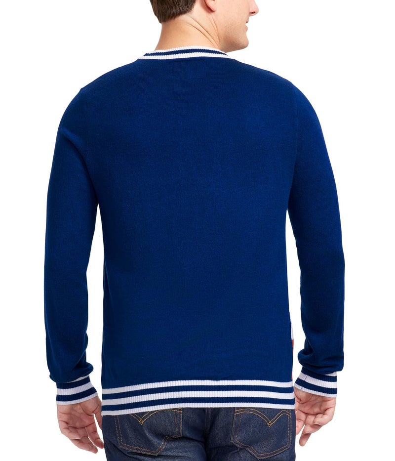 Tipsy Elves Men's Ugly Christmas Sweaters - Funny Christmas Sweaters for Men - Fun Holiday Pullovers - Men's Hilarious Blue Pooping Santa Claus Ugly Christmas Sweater Size X-Large - Image 2