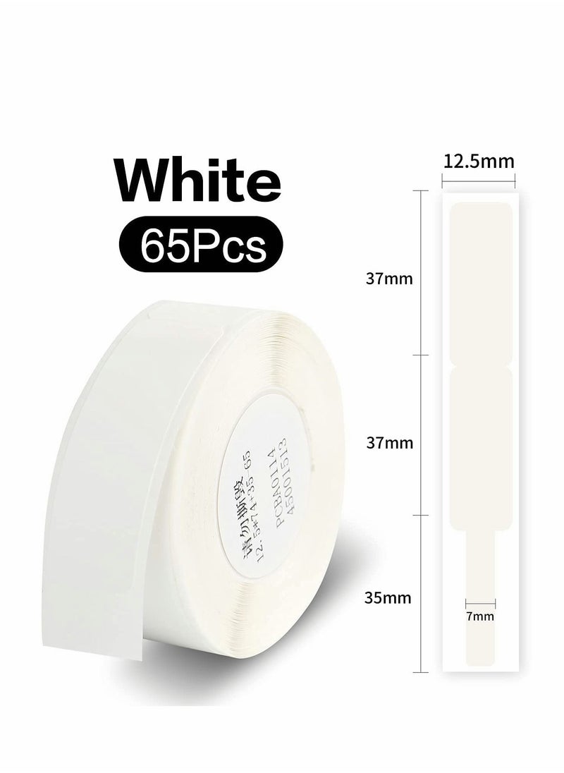 Excefore - D11 Cable Labels, 65Pcs Waterproof Wire Cord Labels Tags Stickers Tear Resistant Flexible Computer Color Markers Identification Tape-Black Print on White Paper - Image 1