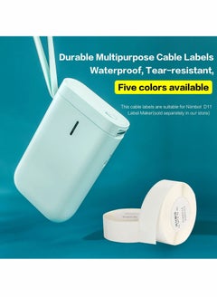 Excefore D11 Cable Labels, 65Pcs Waterproof Wire Cord Labels Tags Stickers Tear Resistant Flexible Computer Color Markers Identification Tape-Black Print on White Paper  - Image 3
