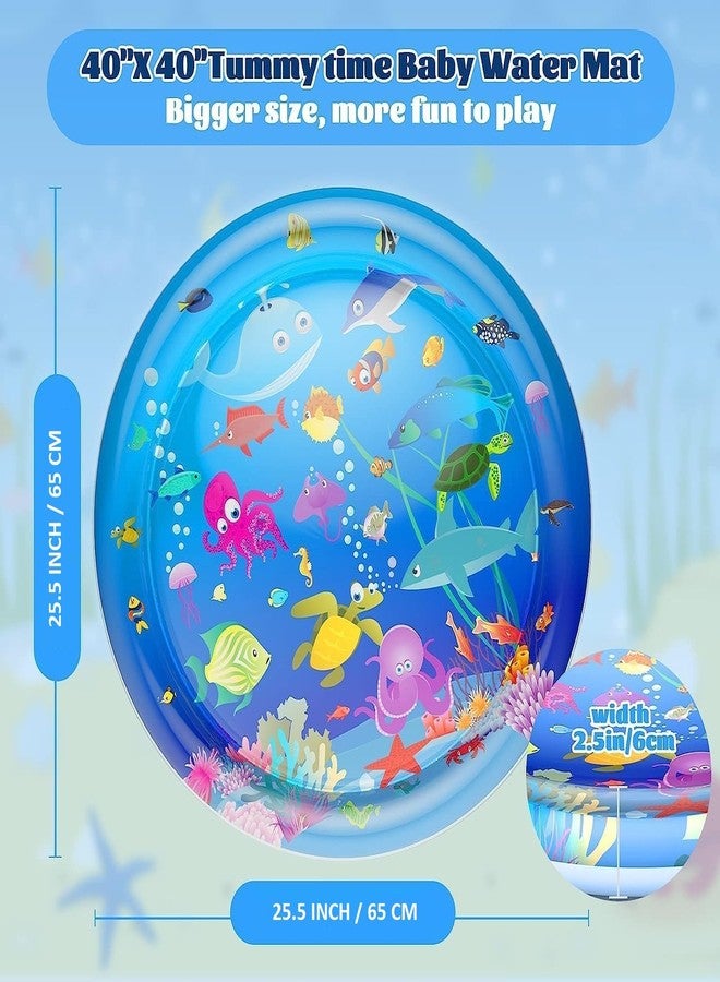 تيك تافاكال بساط لعب مائي للأطفال من تيك تاڤاكال، قابل للنفخ، مقاوم للتسرب، مركز أنشطة ترفيهية، بساط لعب مائي داخلي وخارجي بتصميم عشوائي (بساط مائي دائري). - Image 5