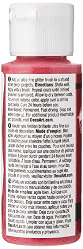 DecoArt Glamour Dust 2-Ounce Sizzling Red Glitter Paint - Image 2
