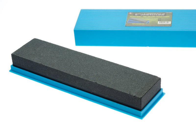 SE 8-Inch Silicon Carbide Double-Sided Whetstone - Sharpening Stone with 120 and 240 Grits, Includes Blue Storage Case SS72BK - Image 5