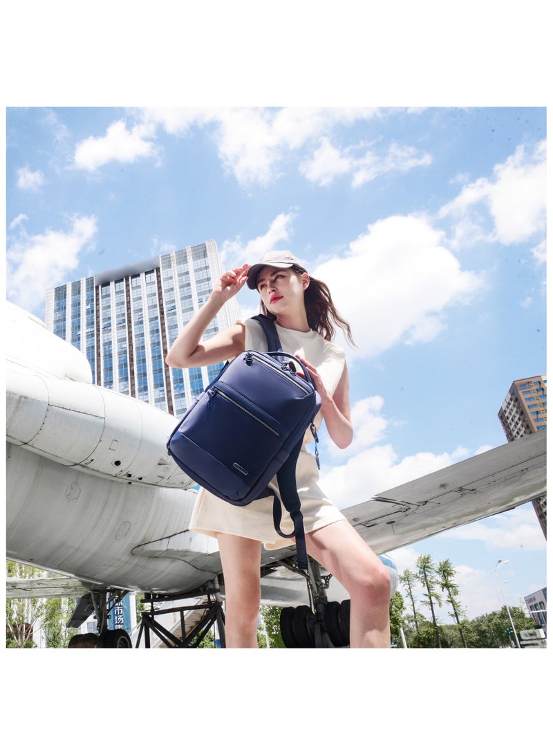 Chantria Premium Durable Water-Resistant Computer Backpack for Women Multifunctional Anti-Theft Lightweight Daypack for Casual Travel School College, CB00766- Blue - Image 5