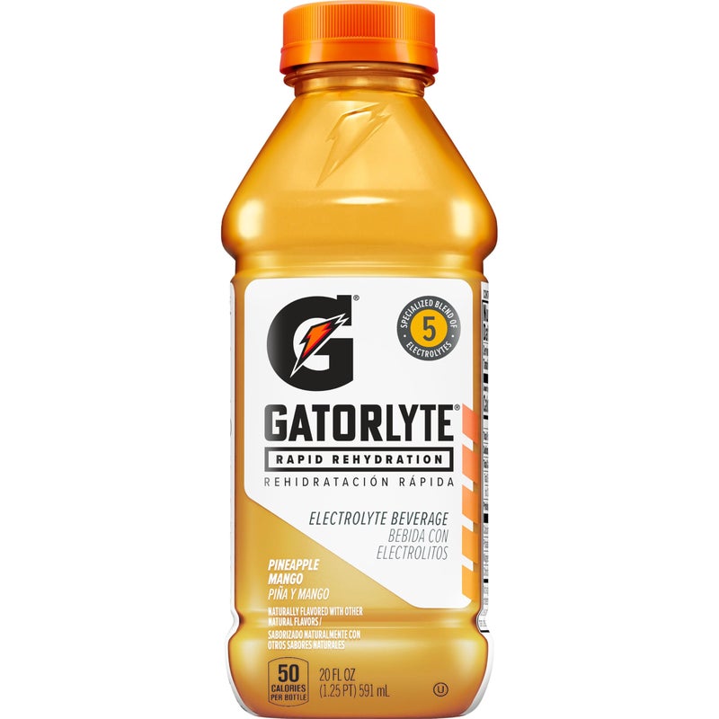 Gatorlyte Rapid Rehydration Electrolyte Beverage, Pineapple Mango, 20 Fl Oz (Pack of 12) - Image 1