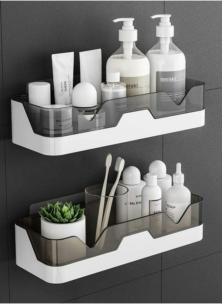 Y&D Shower Caddy Shelf Organizer, 2-Pack, Separable - No Drilling, Double Layer Adhesive, for Toilet, Dorm and Kitchen ( grey+gold )  - Image 1