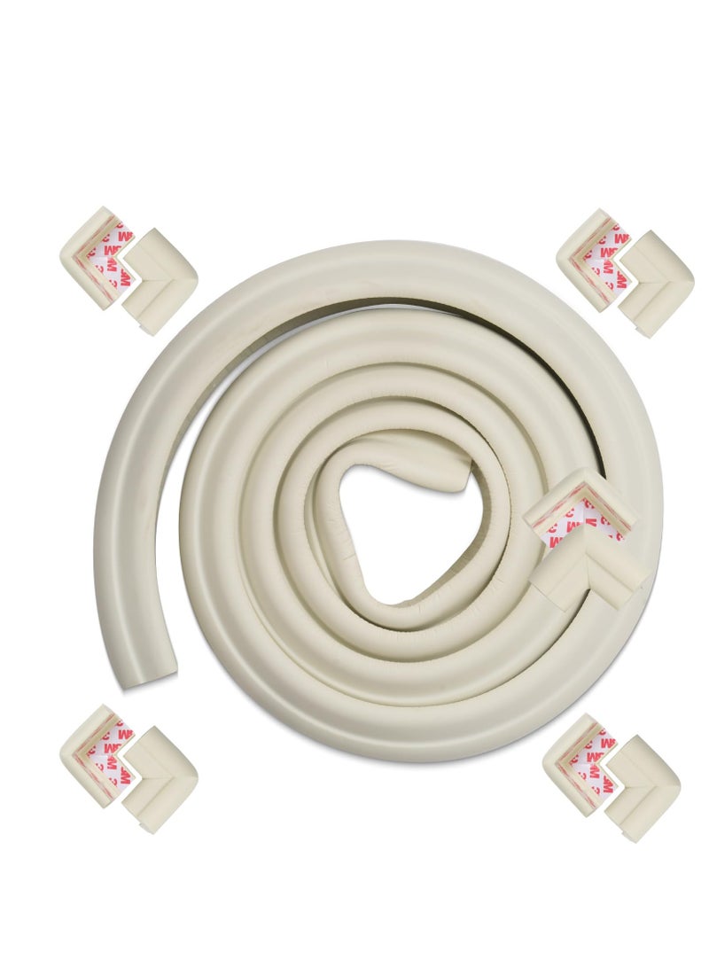 Baybee Baby Safety Corners for Edge | Pre-Taped Corner Guards for Babies with 6.5ft Edge Strip & 10 Pcs Edge | Child Safety Protector for Furniture | Baby Proofing Edge Guards for Kids (White) - Image 1
