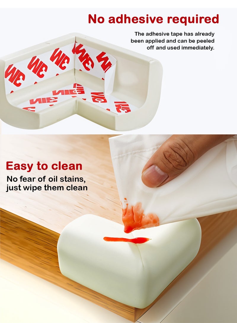 Baybee Baby Safety Corners for Edge | Pre-Taped Corner Guards for Babies with 6.5ft Edge Strip & 10 Pcs Edge | Child Safety Protector for Furniture | Baby Proofing Edge Guards for Kids (White) - Image 4