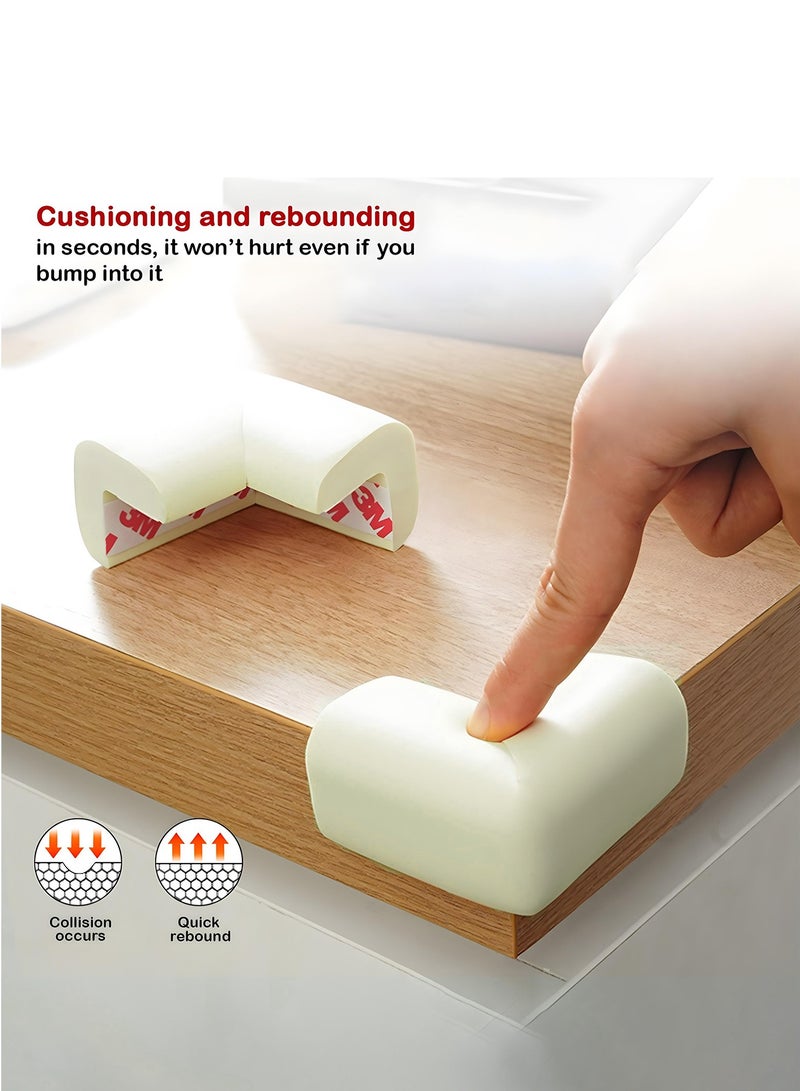 Baybee Baby Safety Corners for Edge | Pre-Taped Corner Guards for Babies with 6.5ft Edge Strip & 10 Pcs Edge | Child Safety Protector for Furniture | Baby Proofing Edge Guards for Kids (White) - Image 2