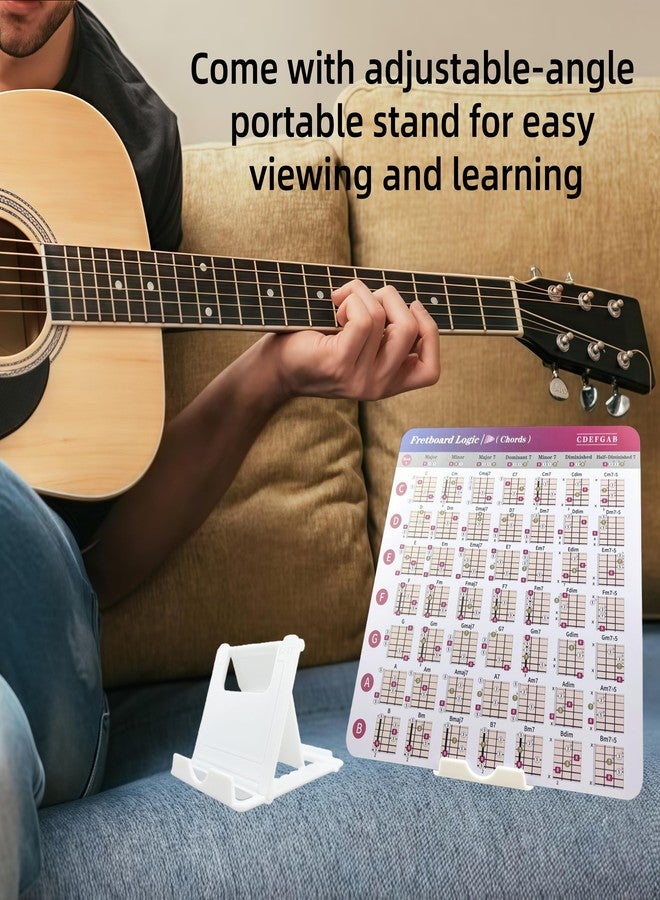 Ssllretu Guitar Chords Chart Pack for Guitar, Guitar Fretboard Logic - Guitar Chord Progressions, Chords change, Scales, Triads, Keys, Arpeggios. Music Learning Tool, Guitar Theory Cheat Sheet - Image 4
