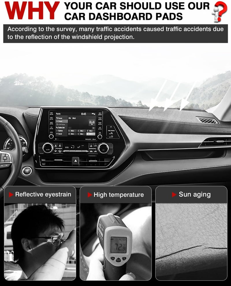Autorder Custom Fit Dashboard Cover Mat for Toyota Highlander - Image 2