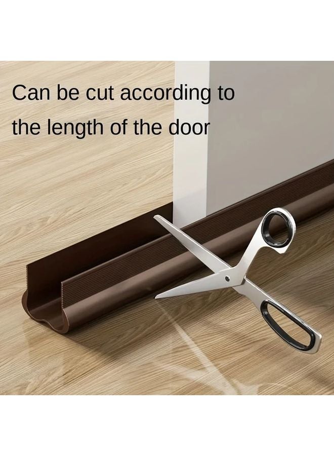 Black Adjustable Plastic Door Draft Stopper Bottom Guard Noise Reduction Sound Insulation - Image 5