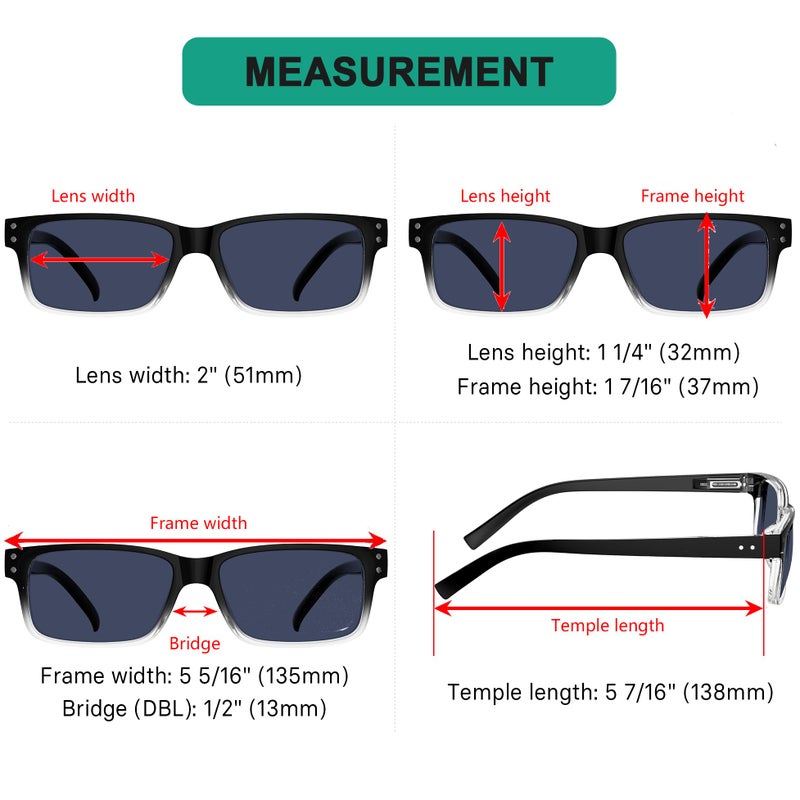Eyekepper Vintage Reading Sunglasses for Men - 5 Pack Grey Tinted Lens Readers +1.50 - Image 5