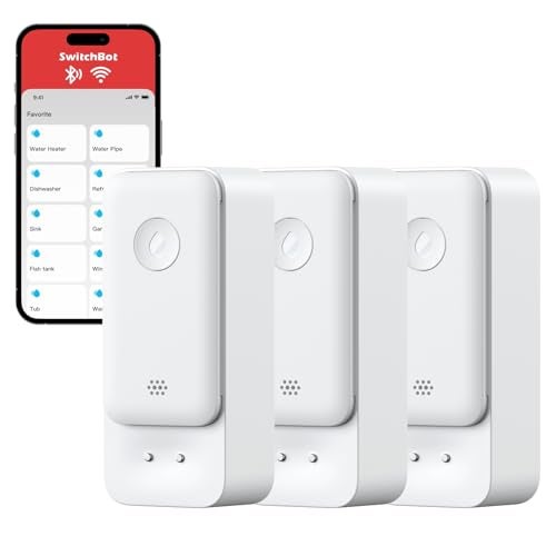 SwitchBot مستشعر المياه SwitchBot WiFi، كاشف تسرب المياه الذكي، تنبيهات قابلة للتعديل بقدرة 100 ديسيبل وتنبيهات عبر التطبيق، مقاوم للماء IP67، كاشف لاسلكي للمطبخ، الحمام، القبو، لا حاجة إلى محور (يدعم 2.4G) (3) - Image 1