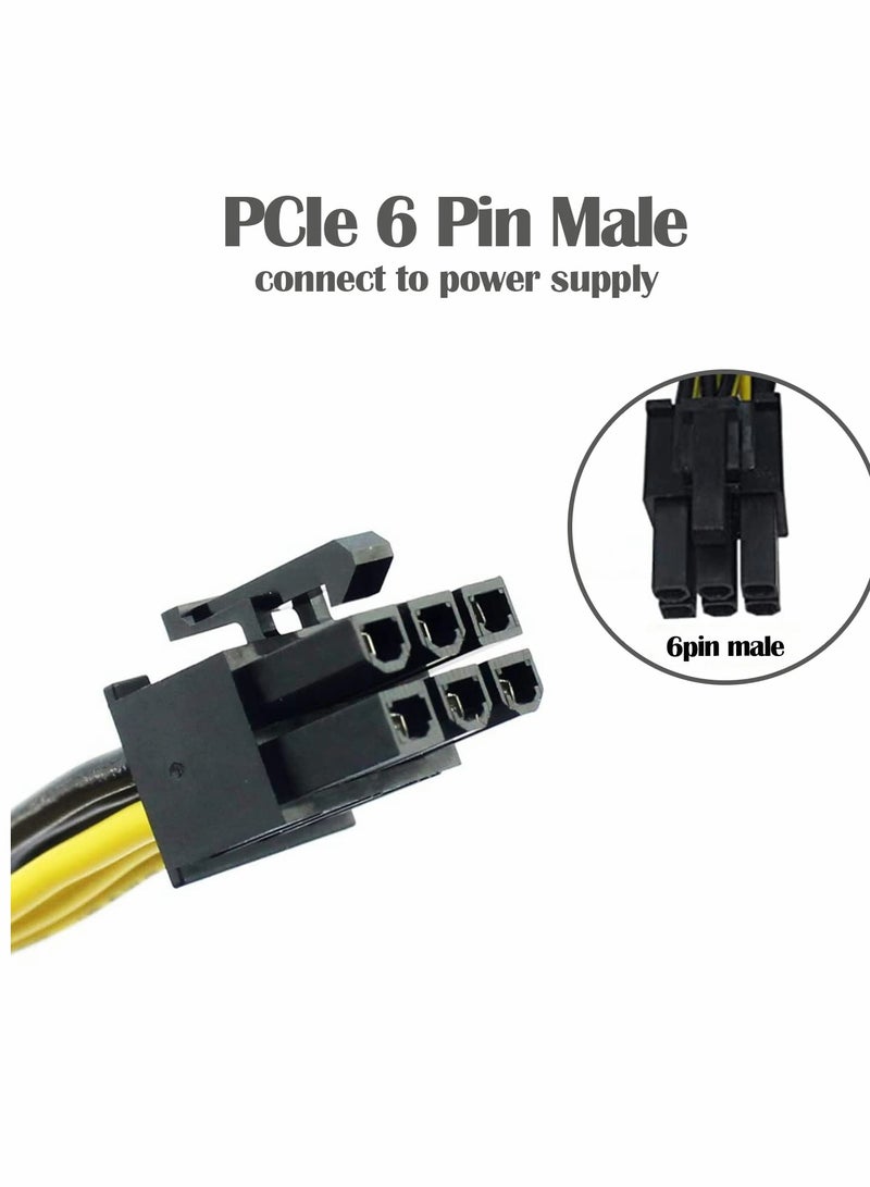 Excefore كابل مقسم PCI-e، 6 دبابيس ذكر إلى 8 دبابيس (6+2) ذكر مزدوج، 80 سم، كابل مقسم طاقة وحدة معالجة الرسومات للتعدين، كابل PCI-E PCI Express - Image 2