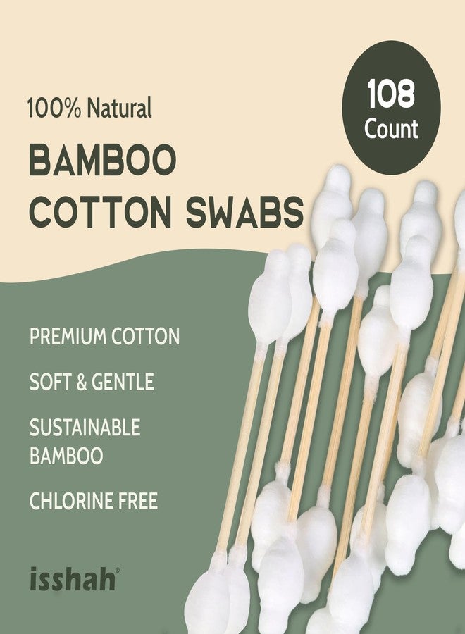 Isshah Baby Cotton Swabs - 108 Count - FSC Certified and PETA Approved, Bamboo Handle Cotton Tips, 100% Biodegradable, Gentle, Eco Friendly, Double Tips, Plastic Free Safety Baby Cotton Buds by Isshah - Image 2