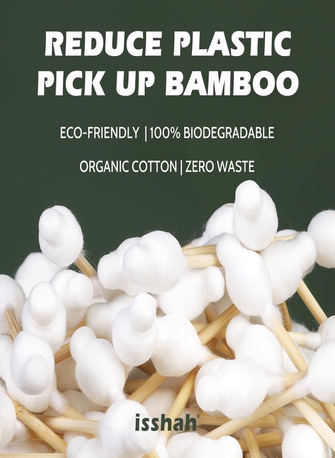 Isshah Baby Cotton Swabs - 108 Count - FSC Certified and PETA Approved, Bamboo Handle Cotton Tips, 100% Biodegradable, Gentle, Eco Friendly, Double Tips, Plastic Free Safety Baby Cotton Buds by Isshah - Image 3
