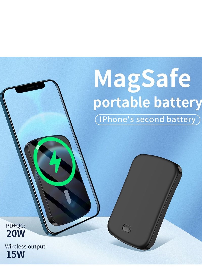 Raxoom 5000mAh Magnetic Power Bank Fast Magnetic Wireless Portable Charger For iPhone 12/13/14/15 Series - Image 2