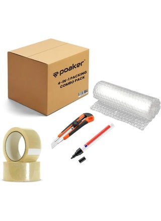 4-In Packing Combo Kit Includes Clear Tape Utility Knife Permanent Marker And Bubble Wrap For Secure Shipping And Packaging - pzsku/Z3E190A97EA8D682EBF70Z/45/1749102466/6c7abd48-682a-41c1-8d36-5fdc46cde71c