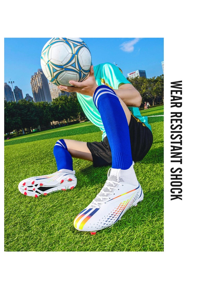 xozgdovg Spike Sneakers TF Training Shoes Football Shoes Non-slip (Spike Bright Moon)40  - Image 3
