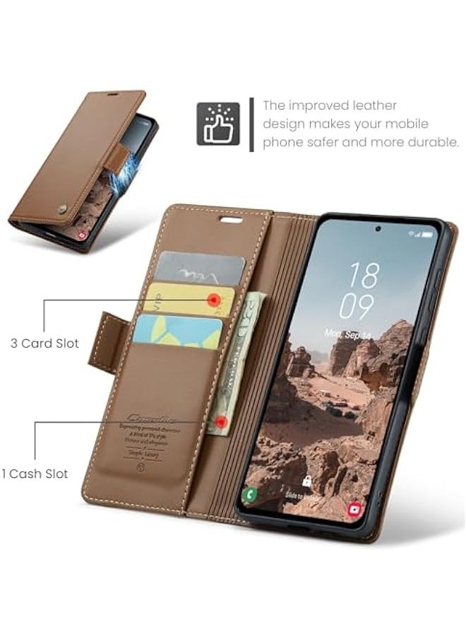 Generic Leather protective cover for Samsung Galaxy A55 5G Brown  - Image 3