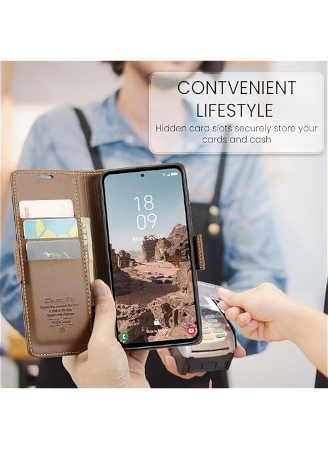 Generic Leather protective cover for Samsung Galaxy A55 5G Brown  - Image 5