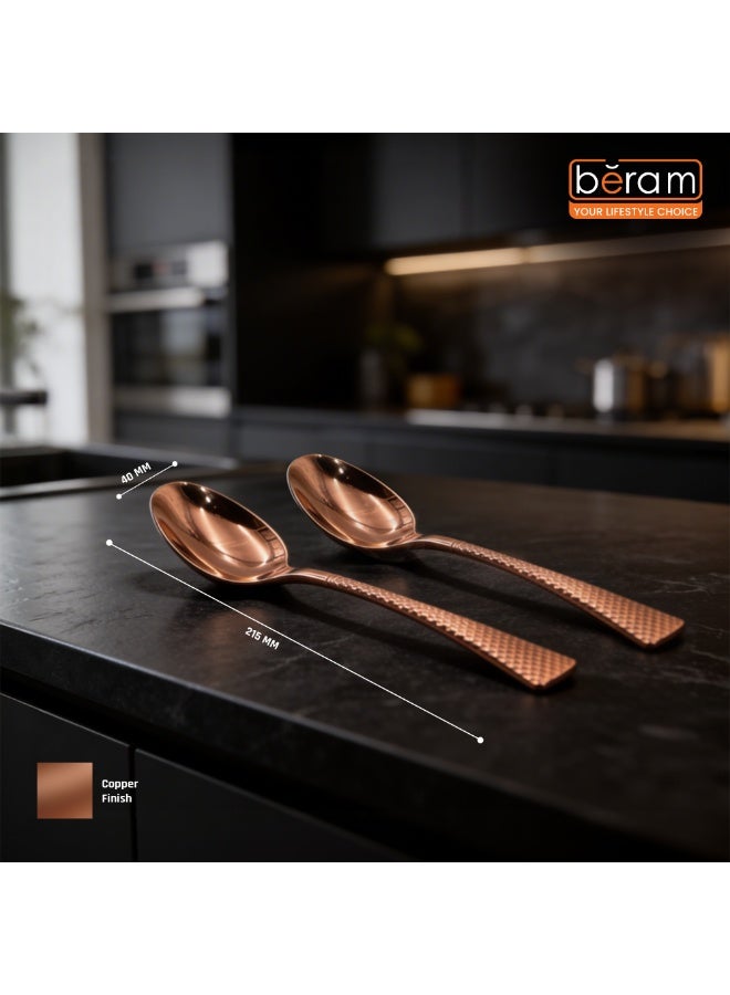 BERAM Sparkling Mermaid Stainless Steel Copper Finish Table Spoon, Premium Quality, Mirror Finish, Kitchen Flatware with Non-Slip Handles (1) - Image 2
