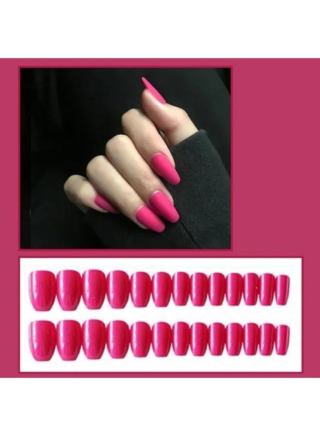 Generic Fake Nail Short Full Cover - 24 Pcs - Image 1