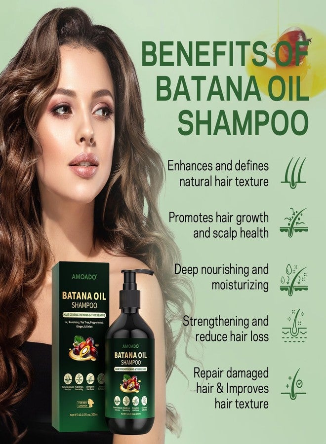 AMOADO Batana Oil Shampoo for Hair Growth, Strengthening, Thickening, Sulfate Free Hair Shampoo for Women & Men with Thinning Hair & Hair Loss, Infused Rosemary, Tea Tree Oil & Mint, 10.15 fl.oz - Image 3