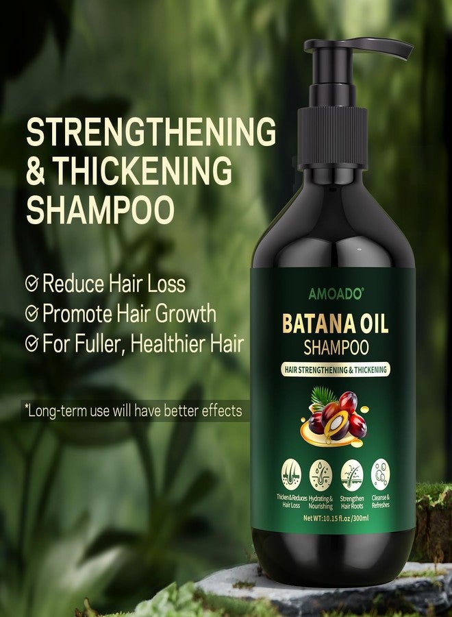 AMOADO Batana Oil Shampoo for Hair Growth, Strengthening, Thickening, Sulfate Free Hair Shampoo for Women & Men with Thinning Hair & Hair Loss, Infused Rosemary, Tea Tree Oil & Mint, 10.15 fl.oz - Image 2