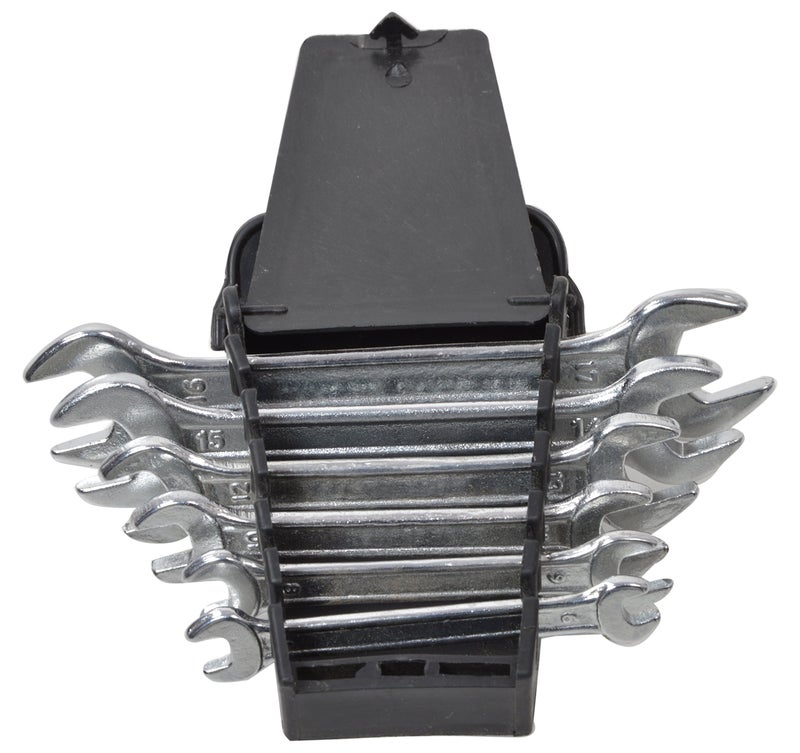 GLOBUS 7-Piece Steel Double Open End Spanner Set in Rake, Silver and Chrome Finish - Image 2