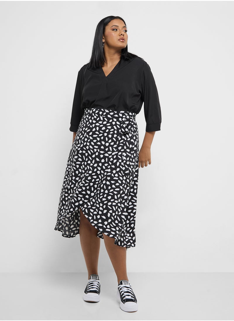 Ginger Plus - Polka Dot Wrap Skirt - Image 1