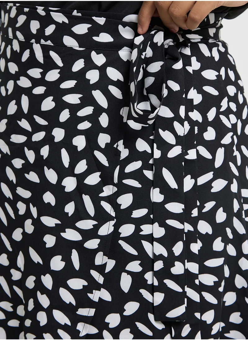 Ginger Plus Polka Dot Wrap Skirt