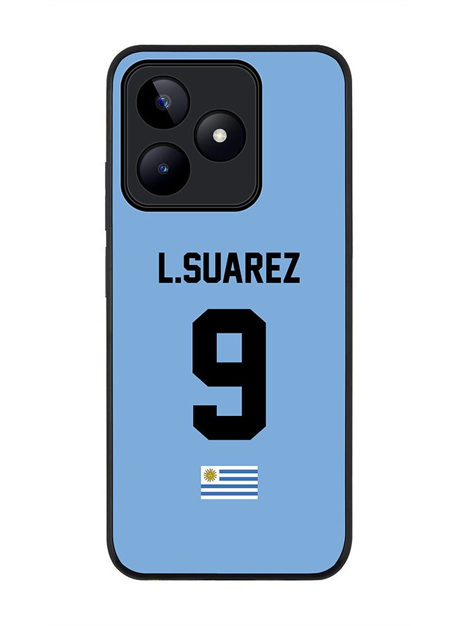 Stylizedd Rugged Black edge case for Realme C53, Slim fit Soft Case Flexible Thin Cover- Football Team-Uruguay , Player Name-L.Suarez - Image 1
