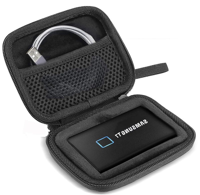 UNIGEAR SSD Case Cover Compatible for Samsung T7 / T7 Touch Portable SSD, Shockproof Storage Travel Organizer for T7 Touch 500GB 1TB 2TB (Only Case) Black - Image 1