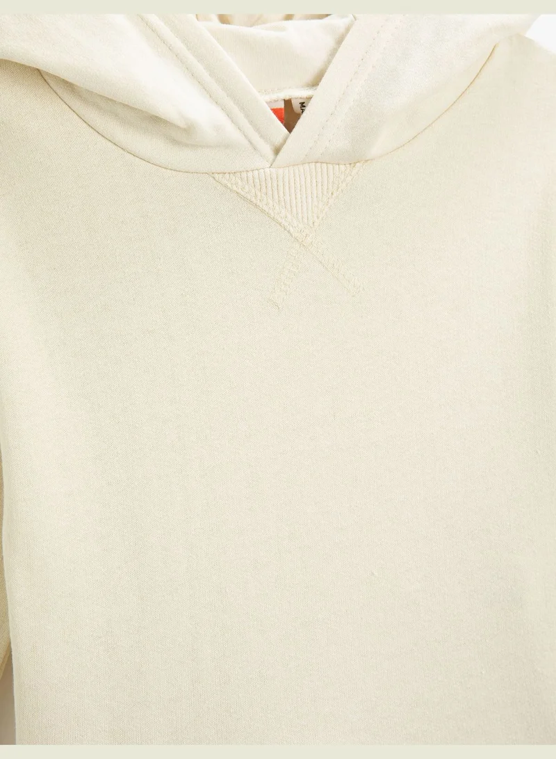 KOTON Basic Hooded Sweatshirt Long Sleeve