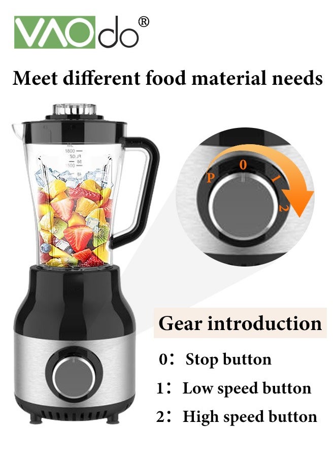 VAOdo 4-In-1 Versatile Blender and Smoothie Maker Meat Grinder with Strainer and Coffee Grinder 500W 2-Speed Speed Regulation 115 Over-Temperature Protection Multifunctional Juicer  - Image 4