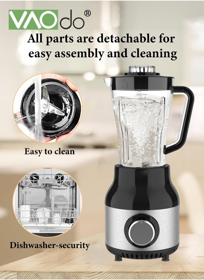 VAOdo 4-In-1 Versatile Blender and Smoothie Maker Meat Grinder with Strainer and Coffee Grinder 500W 2-Speed Speed Regulation 115 Over-Temperature Protection Multifunctional Juicer  - Image 5