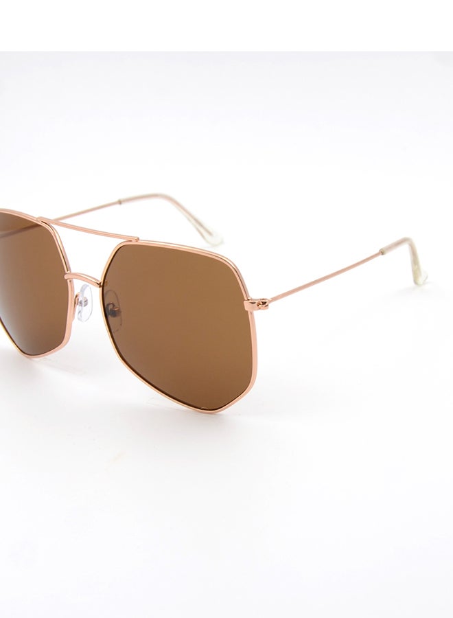 MADEYES نظارات شمسية للسيدات لحماية من الأشعة فوق البنفسجية EE7M602-1 - ذهبية وردية/كريستال - Image 2