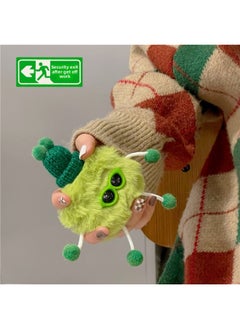 Plush Monster Airpods Pro Protective Case Cartoon For Apple Wireless Bluetooth Headset 2 3 Generation Soft Case-Color:Green Plush Sunglasses Monster-Applicable Model:AirPods 4