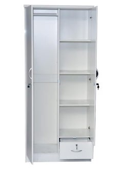 Galaxy Design Galaxy Design 2 Door Wooden Wardrobe, Cabinet, Cupboard Of Engineered Wood With 1 Lockable Drawer Perfect Modern Stylish Heavy Duty Color White  - Image 1