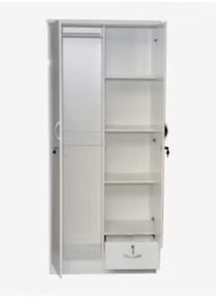 Galaxy Design Galaxy Design 2 Door Wooden Wardrobe, Cabinet, Cupboard Of Engineered Wood With 1 Lockable Drawer Perfect Modern Stylish Heavy Duty Color White  - Image 3