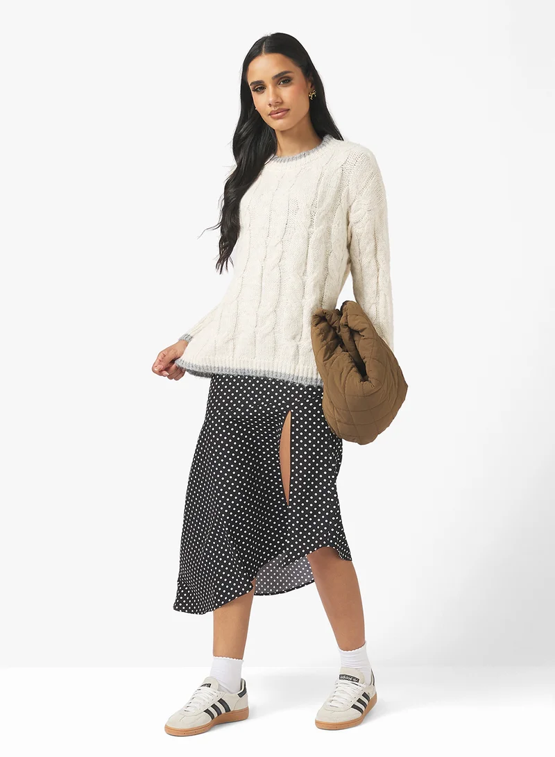 Ginger Chunky Cable Knit Sweater