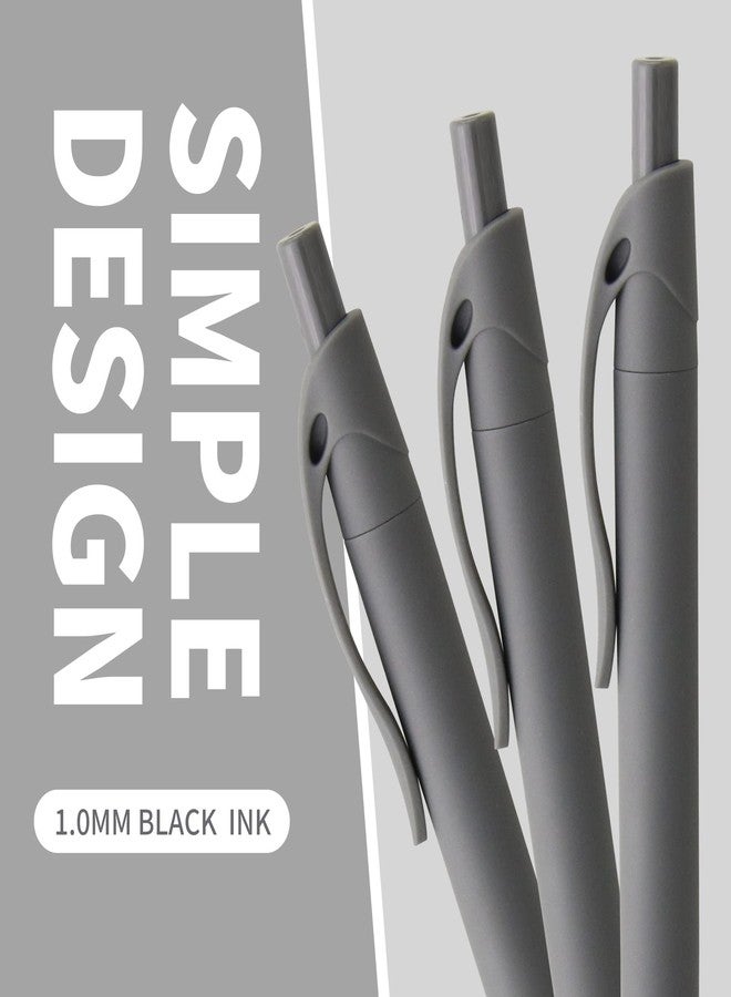 deegtran Pens Bulk, 50 Pack No Bleed Grey Barrel Black Ink Click Pens, Wholesale Retractable Ballpoint Pens, Pen Medium Point, Smooth black Ink Pen, 1.0MM - Image 2